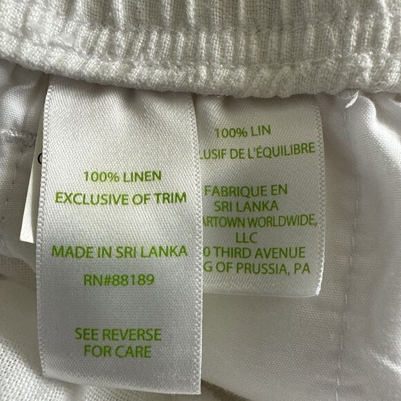 🌴 Lilly Pulitzer Womens White Linen Pants ~Elastic Waist Tapered Leg Size XS - Picture 5 of 7